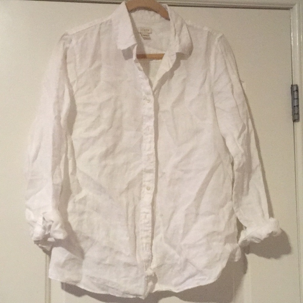 J.Crew white linen button down